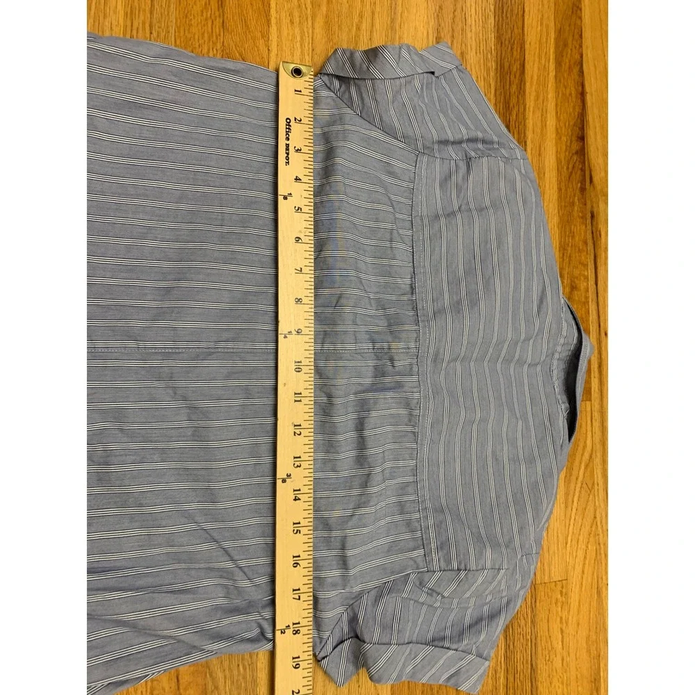J.Crew Women's Blue White Striped Short Sleeve Button Down Cotton Shirt Size M